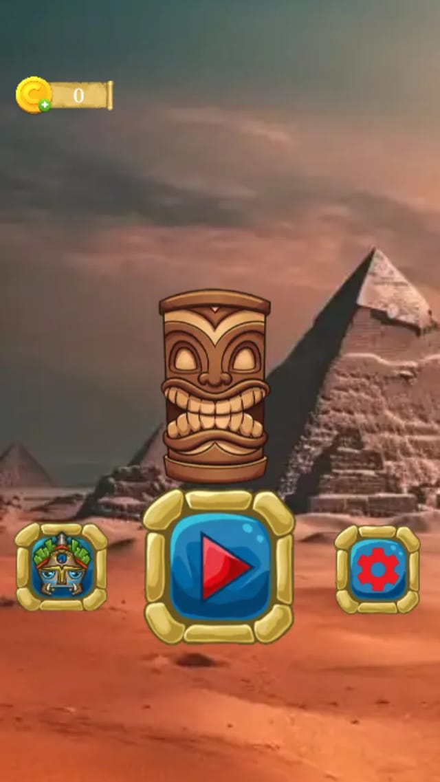 Marble Temple Journey main menu: the pyramid temple backdrop with the Play button and entries to the level map and settings